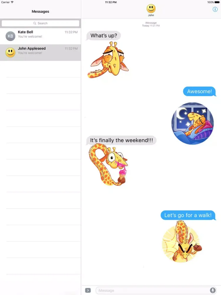 صور Funny Little Giraffe Stickers iPad 