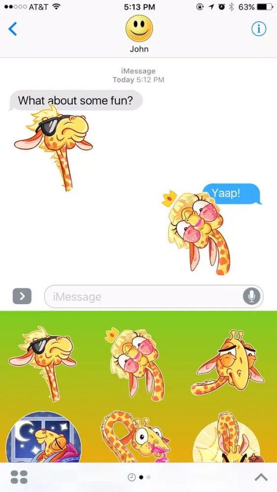 صور Funny Little Giraffe Stickers