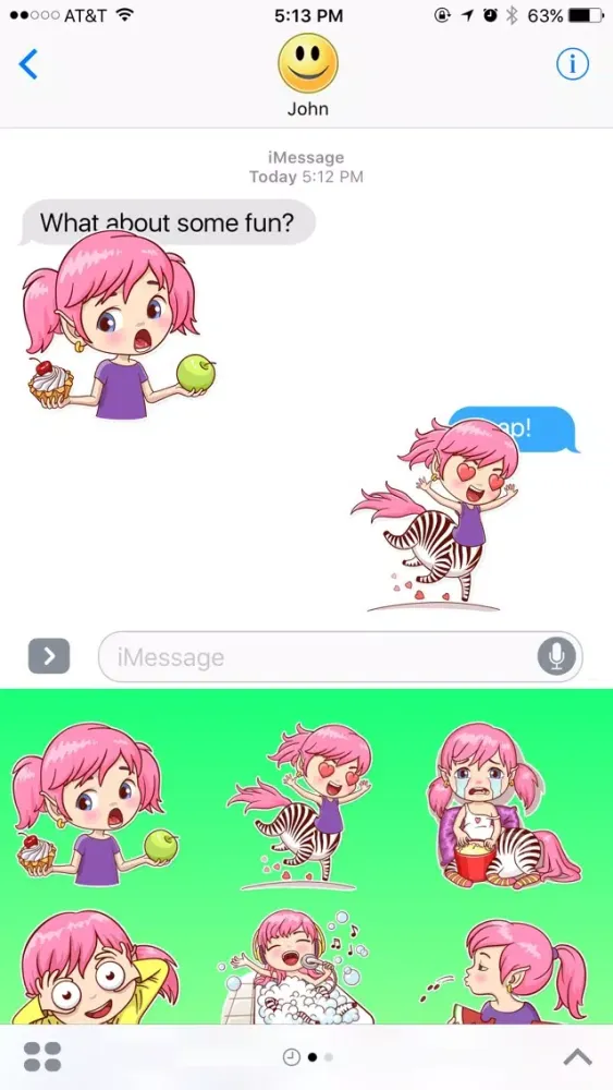 Tangkapan layar Cute Zebra Girl Stickers