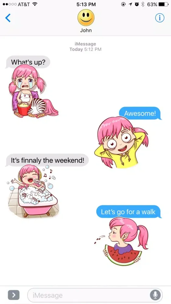 Tangkapan layar Cute Zebra Girl Stickers
