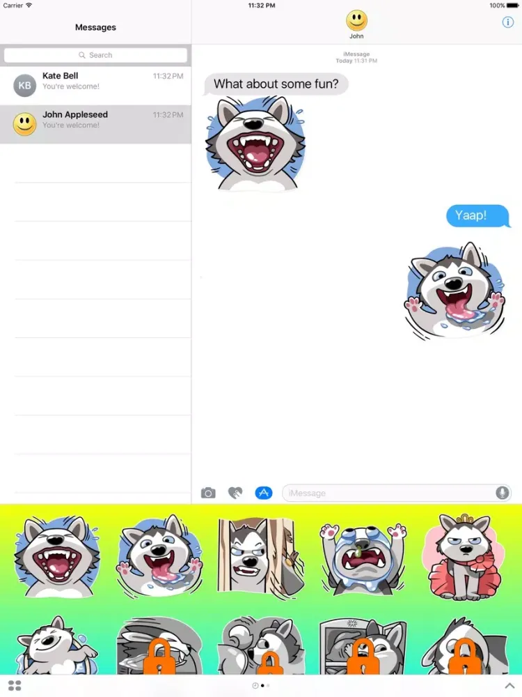 Tangkapan skrin Polar Husky Dog Stickers iPad 
