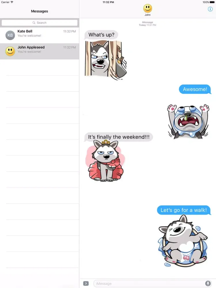 Tangkapan skrin Polar Husky Dog Stickers iPad 