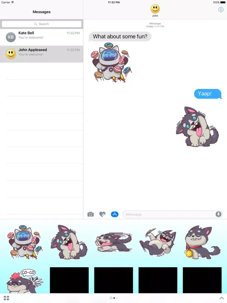 صور Fun Puppy Husky Stickers iPad 