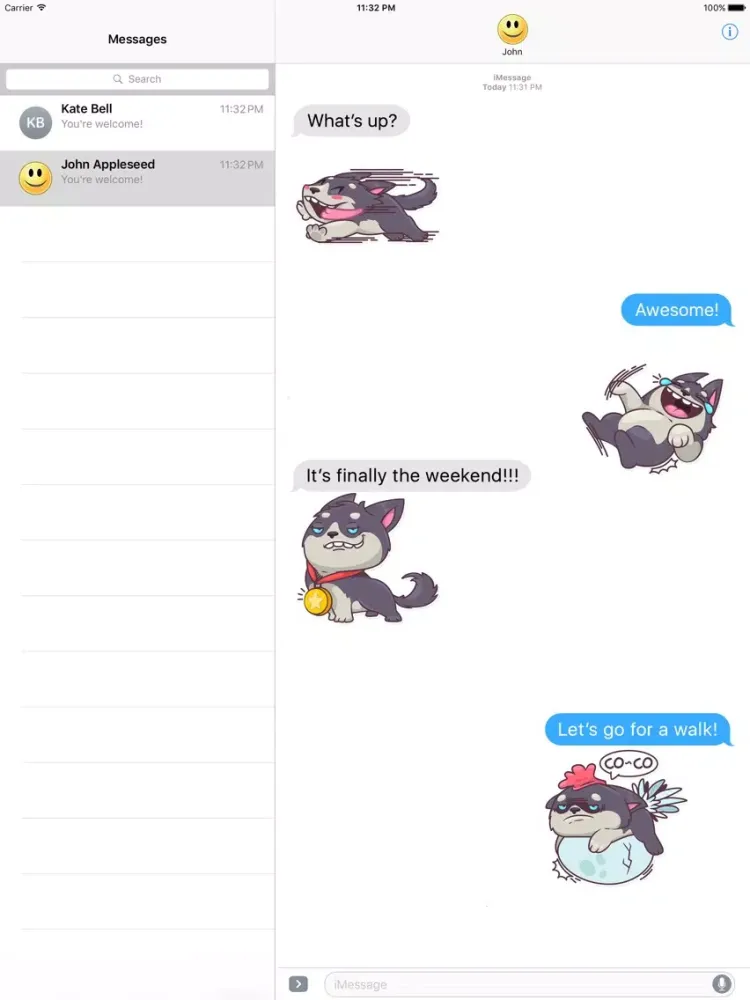 صور Fun Puppy Husky Stickers iPad 