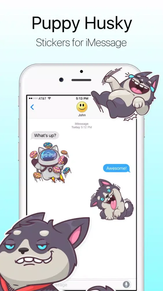 صور Fun Puppy Husky Stickers
