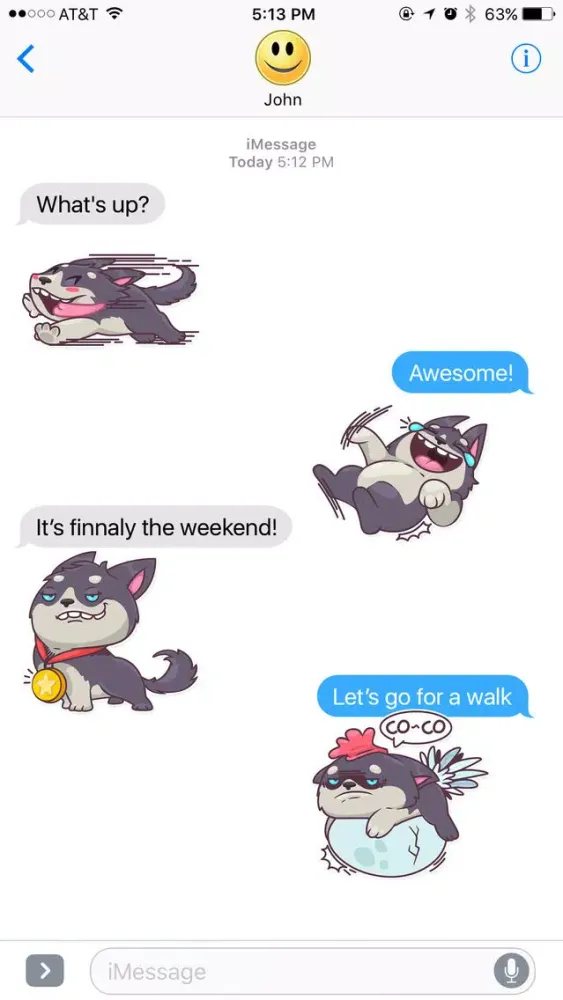 صور Fun Puppy Husky Stickers