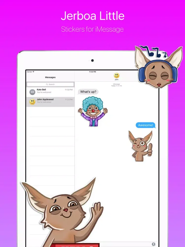 Tangkapan layar Little and Funny Jerboa Stickers iPad 