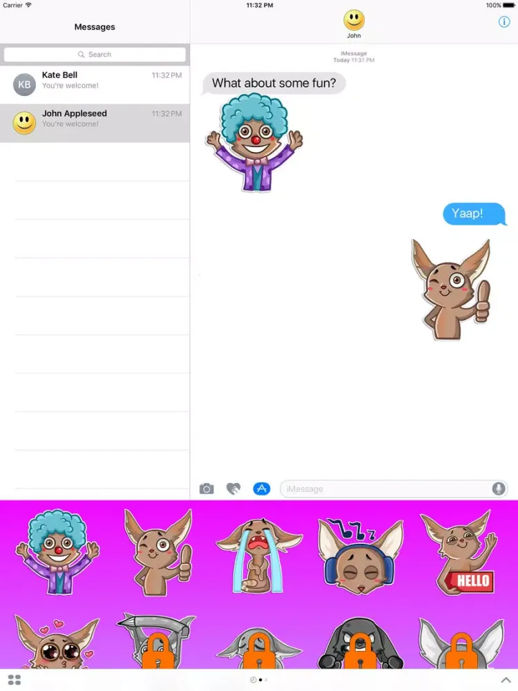 Tangkapan layar Little and Funny Jerboa Stickers iPad 