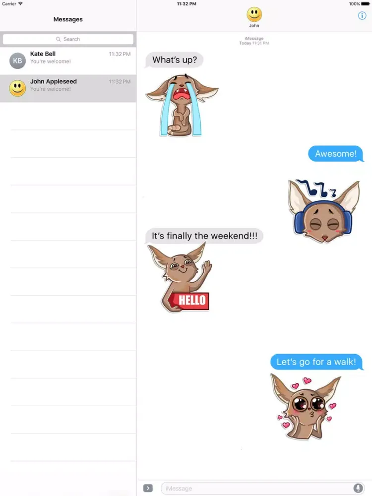 Tangkapan layar Little and Funny Jerboa Stickers iPad 