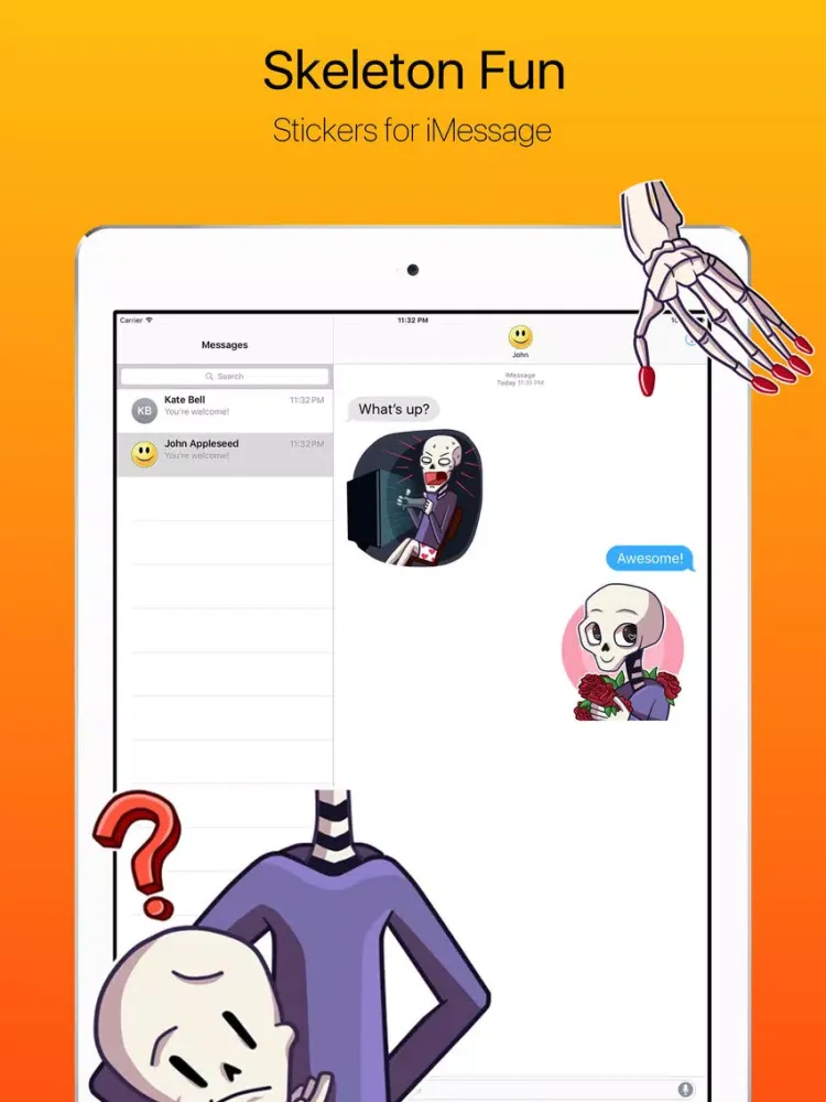 Fun with Skeleton Stickers iPad  Ekran Görüntüleri