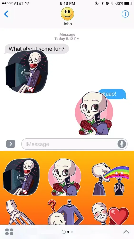 Fun with Skeleton Stickers Ekran Görüntüleri