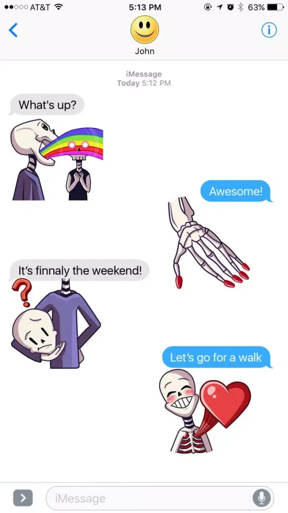 Fun with Skeleton Stickers Ekran Görüntüleri