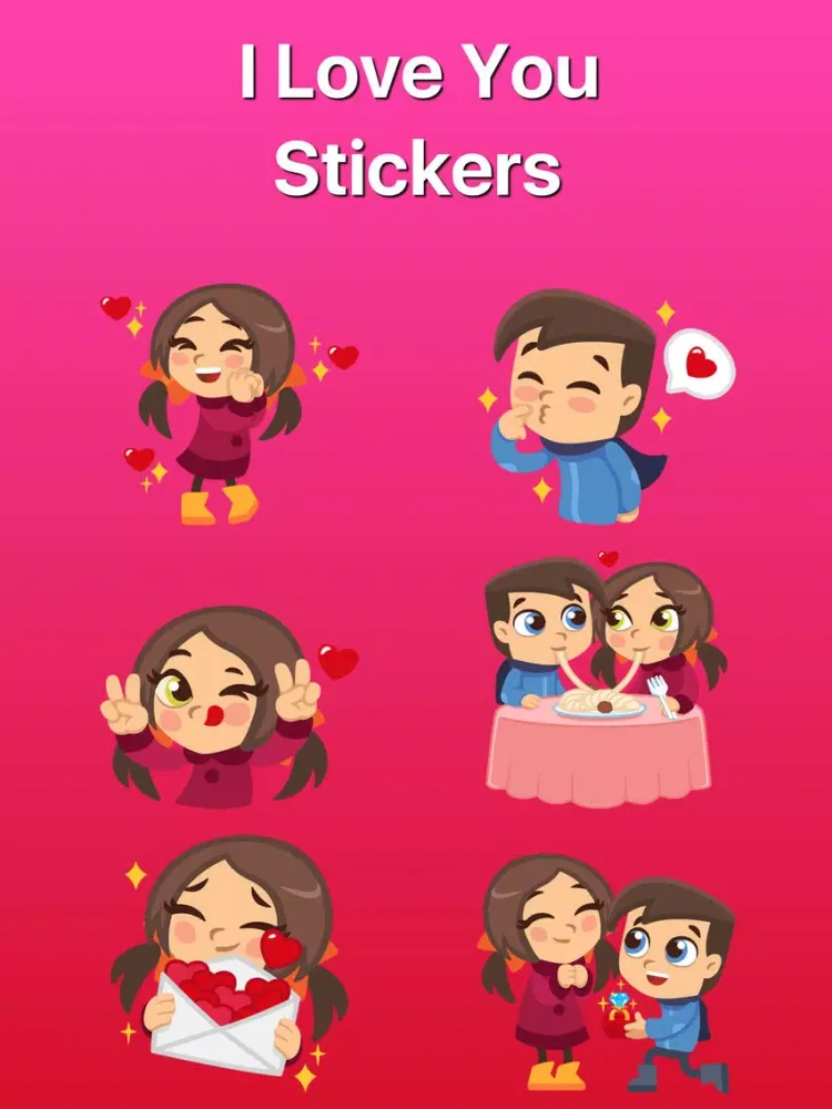 I Love You - Romantic Stickers iPad  स्क्रीनशॉट