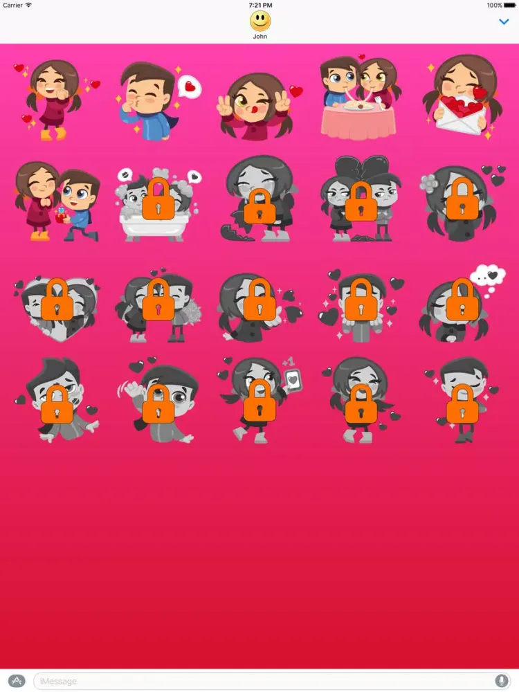 I Love You - Romantic Stickers iPad  स्क्रीनशॉट