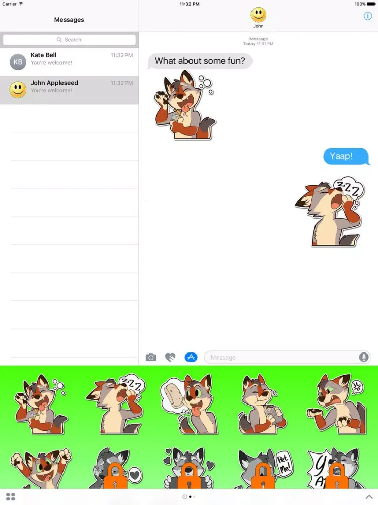 Brown Malamute Stickers iPad 应用截图