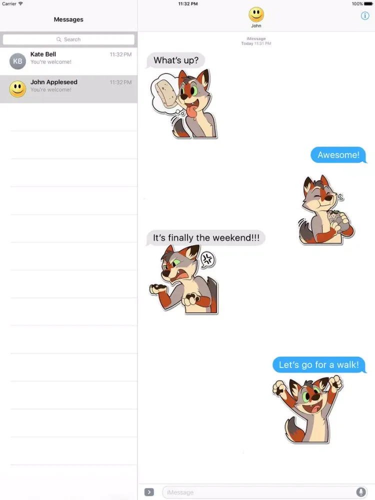 Brown Malamute Stickers iPad 应用截图