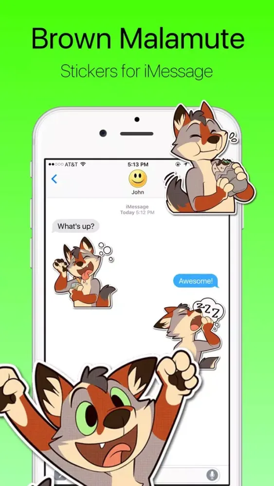 Brown Malamute Stickers应用截图