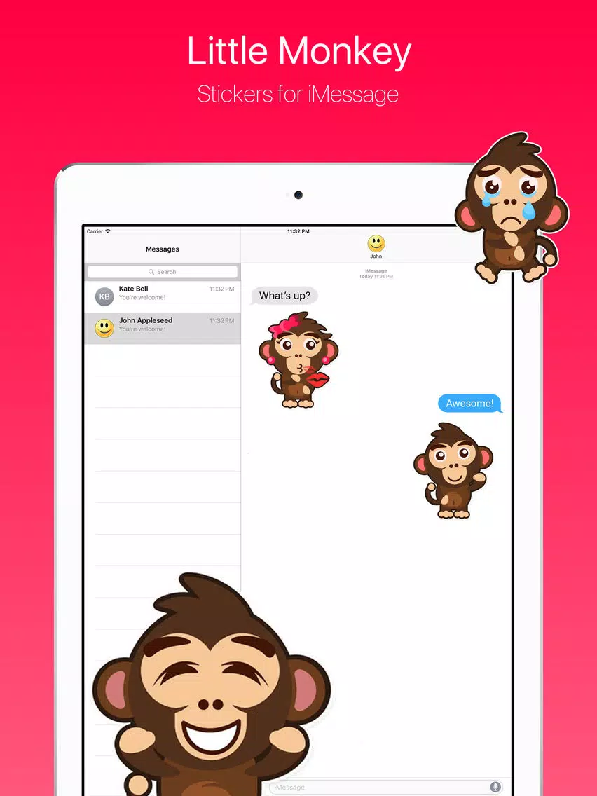 Little Funny Monkey Stickers iPad  سکرین شاٹس