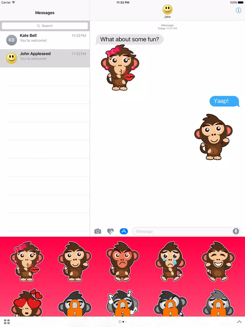 Little Funny Monkey Stickers iPad  سکرین شاٹس