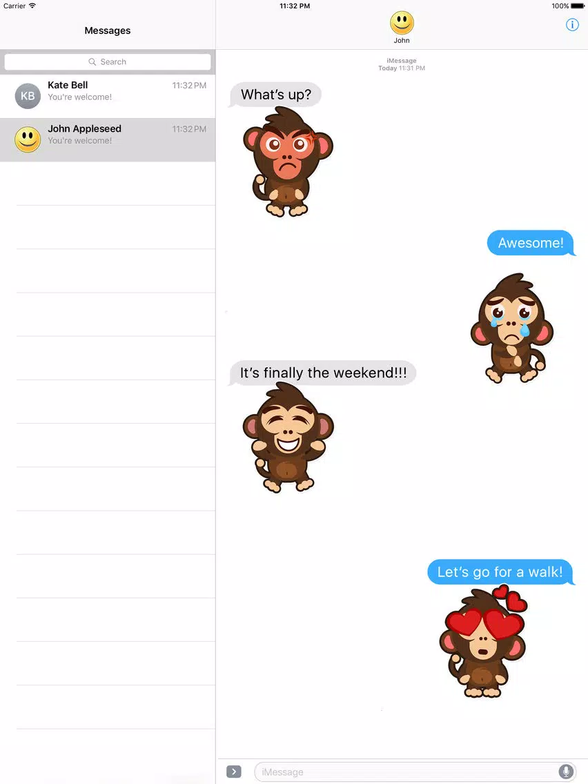 Little Funny Monkey Stickers iPad  سکرین شاٹس