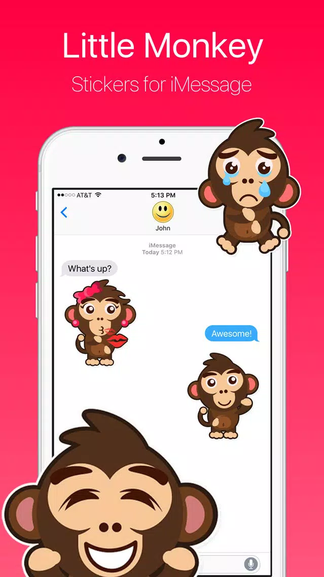 Little Funny Monkey Stickers سکرین شاٹس