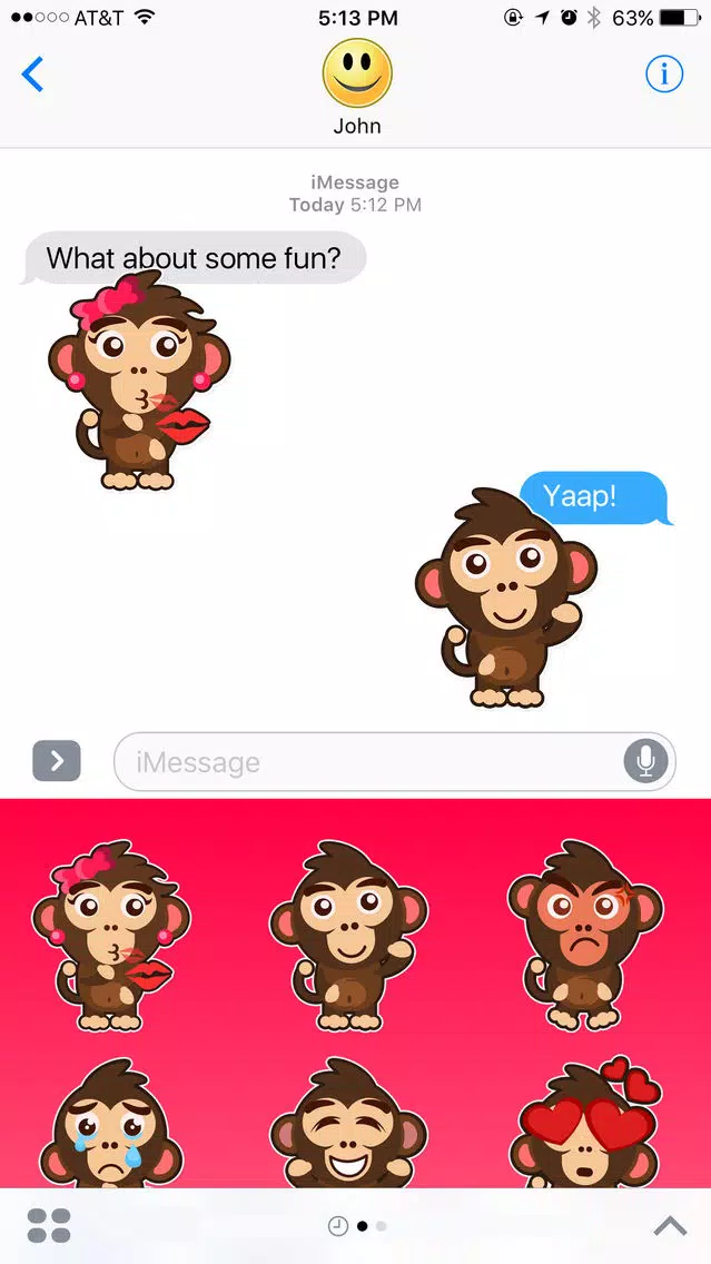 Little Funny Monkey Stickers سکرین شاٹس