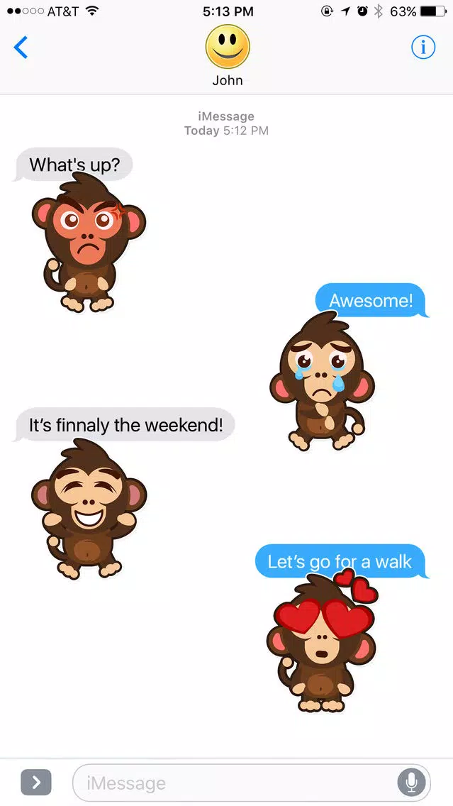 Little Funny Monkey Stickers سکرین شاٹس