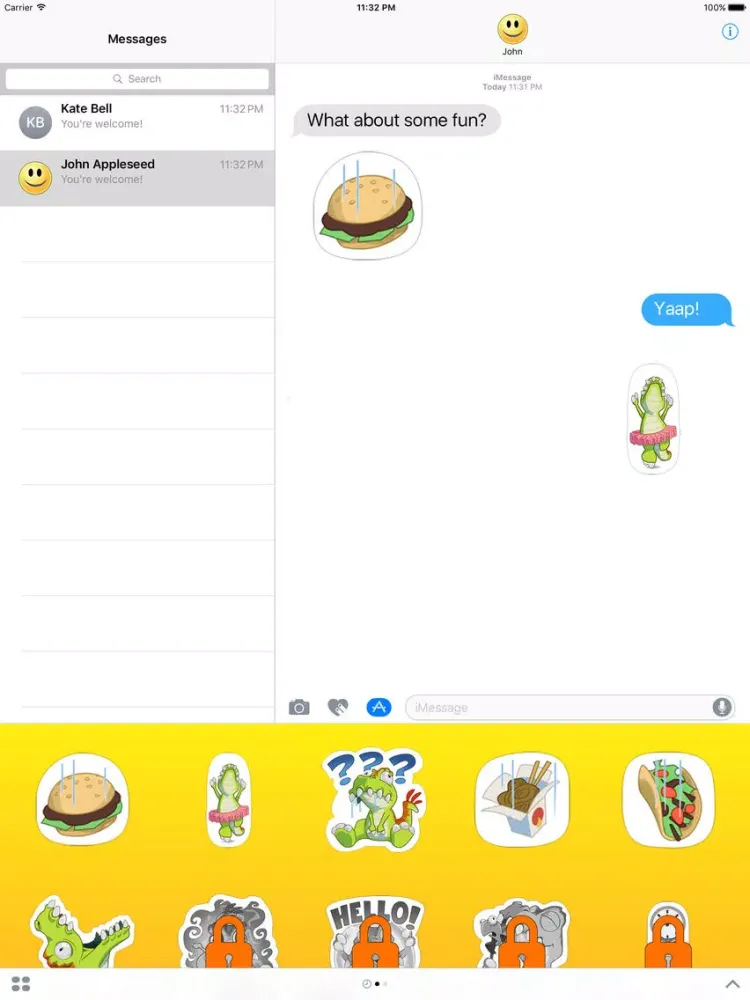 Zrzuty ekranu Little Monster Plays Tennis Stickers iPad 