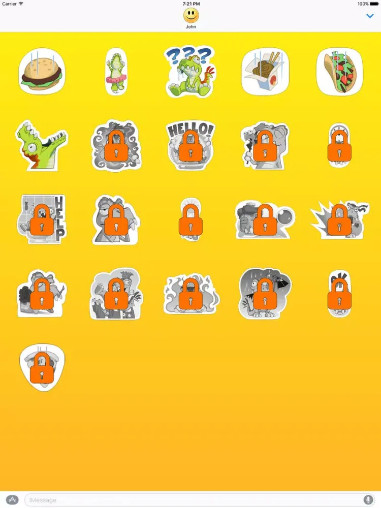 Zrzuty ekranu Little Monster Plays Tennis Stickers iPad 