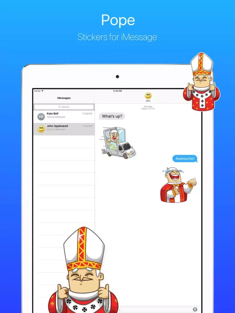 Capturas de pantalla de The Pope from Rome Stickers iPad 