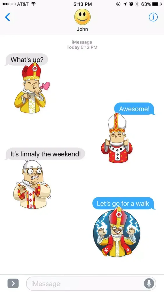 Capturas de pantalla de The Pope from Rome Stickers