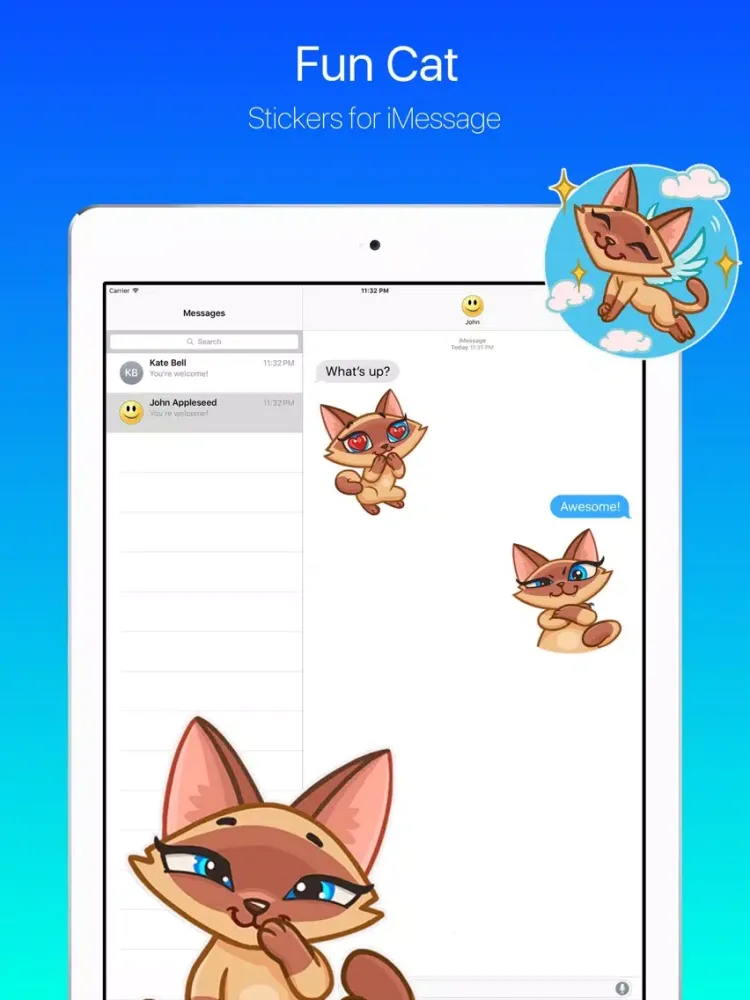 Скриншоты Cat Wants to Have Fun Stickers iPad 