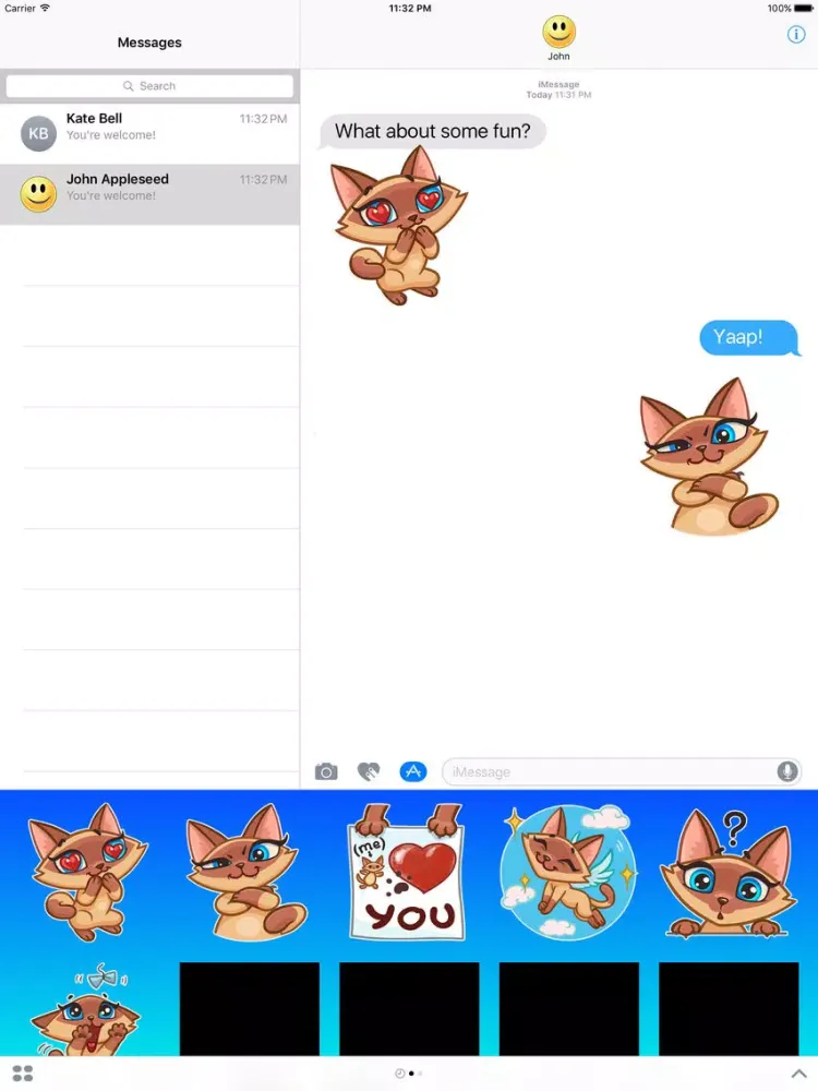Скриншоты Cat Wants to Have Fun Stickers iPad 