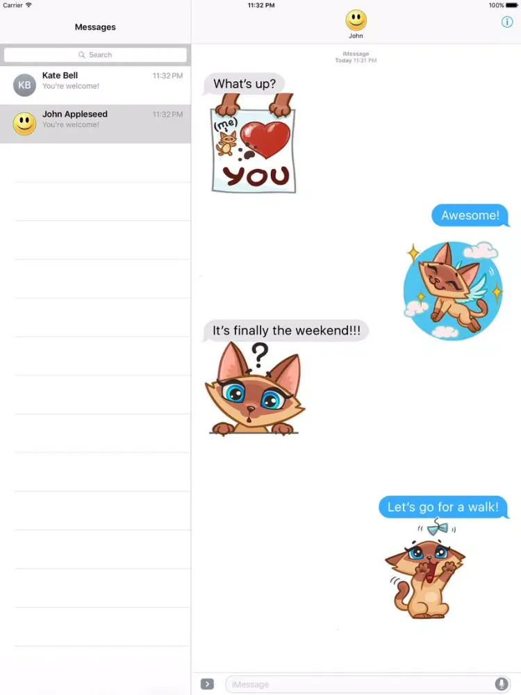 Скриншоты Cat Wants to Have Fun Stickers iPad 