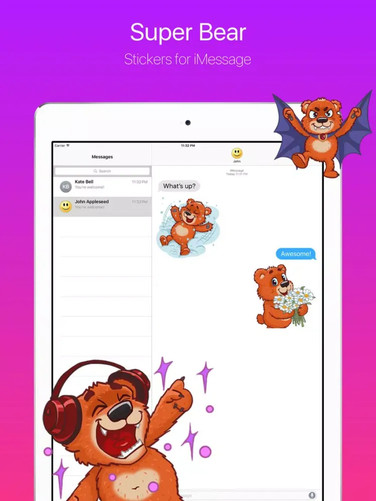 Zrzuty ekranu Super Red Bear Stickers iPad 