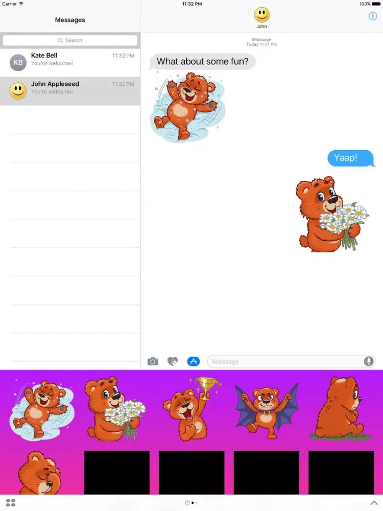 Zrzuty ekranu Super Red Bear Stickers iPad 