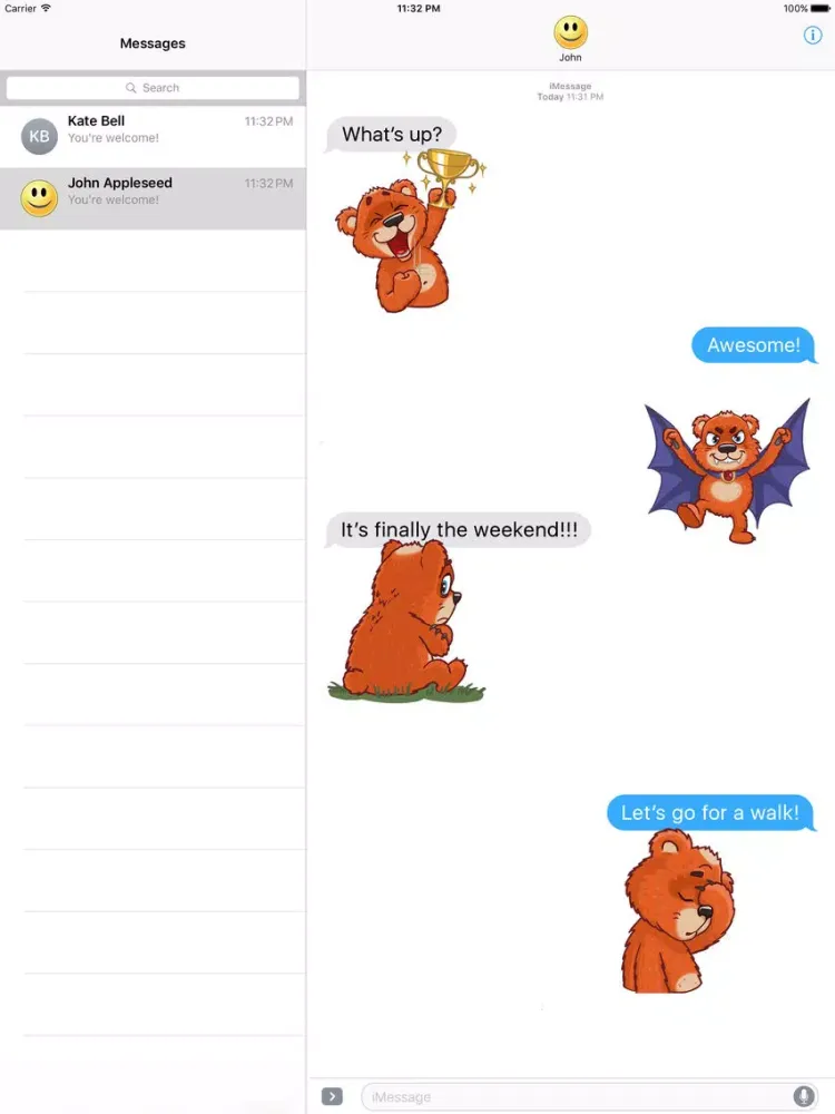 Zrzuty ekranu Super Red Bear Stickers iPad 