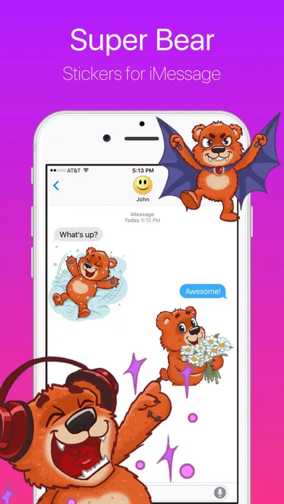 Zrzuty ekranu Super Red Bear Stickers