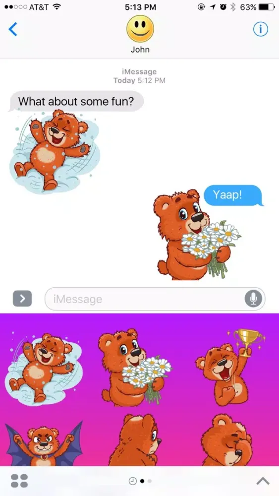 Zrzuty ekranu Super Red Bear Stickers