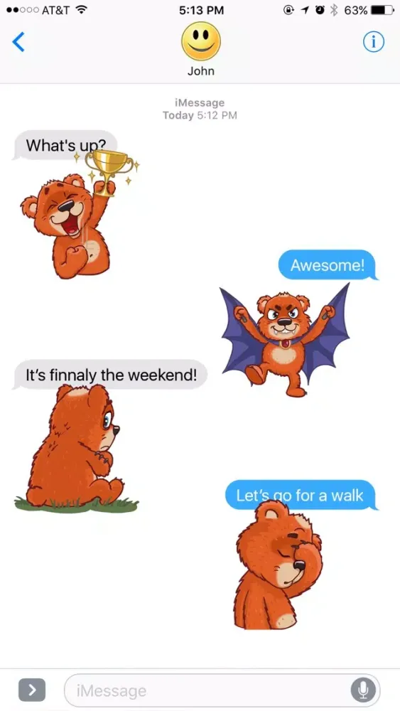 Zrzuty ekranu Super Red Bear Stickers