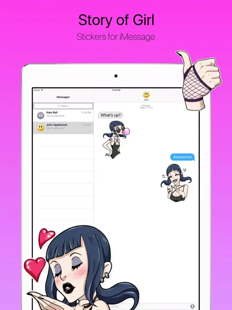 Story of Girl Stickers iPad 应用截图