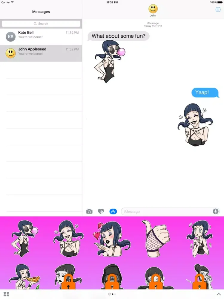 Story of Girl Stickers iPad 应用截图