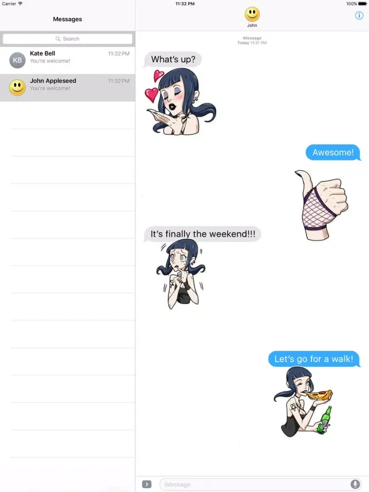 Story of Girl Stickers iPad 应用截图