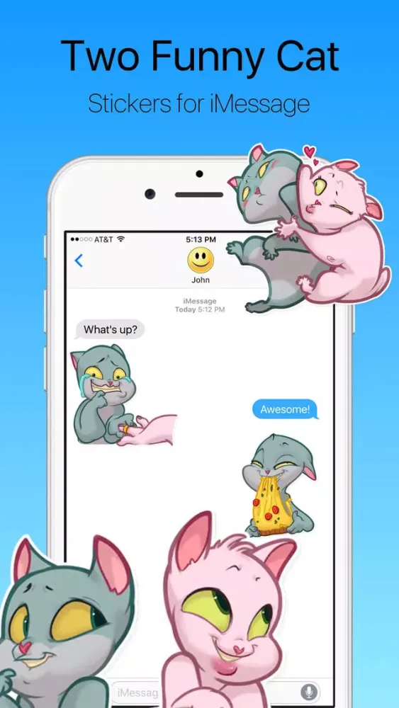 ภาพหน้าจอของ Two Funny Cats Stickers