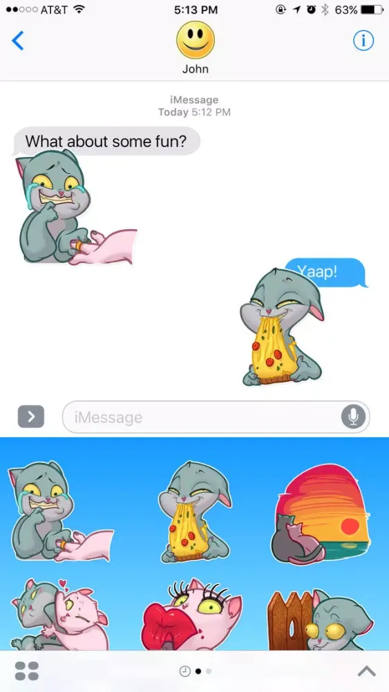 ภาพหน้าจอของ Two Funny Cats Stickers