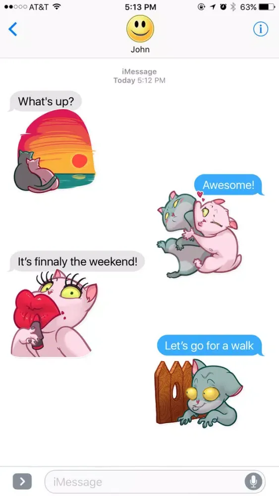 ภาพหน้าจอของ Two Funny Cats Stickers