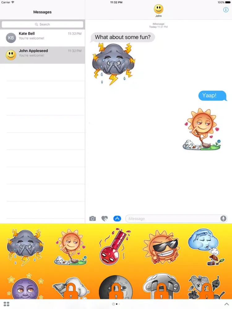 Capturas de tela do Good Weather Forecast Stickers iPad 