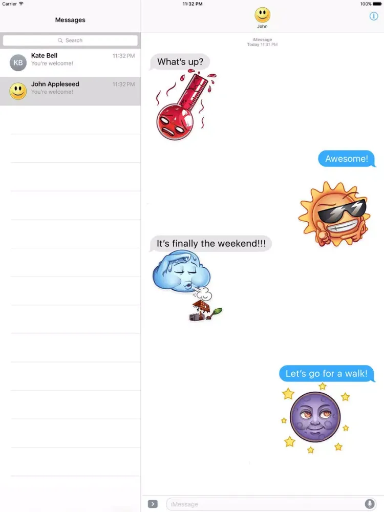 Capturas de tela do Good Weather Forecast Stickers iPad 