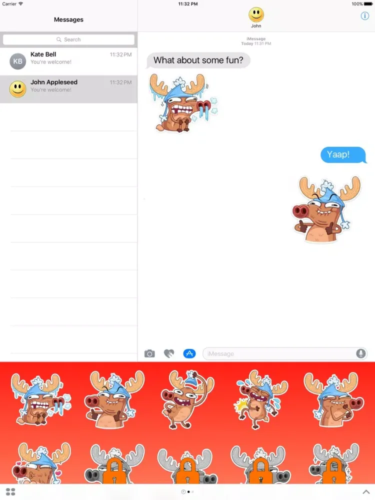 ภาพหน้าจอของ Mad Deer Stickers iPad 