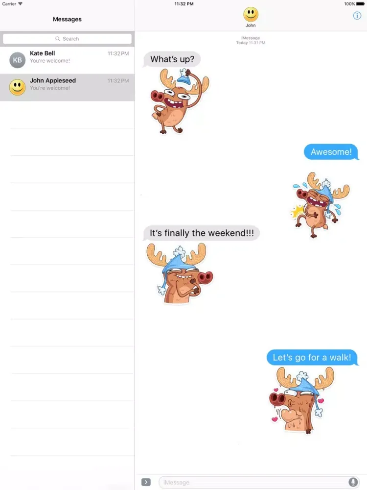 ภาพหน้าจอของ Mad Deer Stickers iPad 